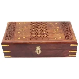 AdWorld Global Hand Carved Wooden Jewellery Box for Women, 10 Inch