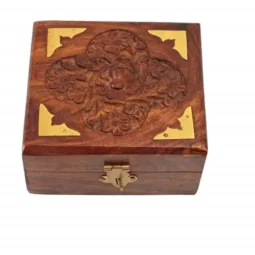 Handmade Wooden Jewellery Box Organizer with Lock, 4 Inch