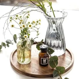 Table Decor Wooden Round Platter Serving Tray (11×11)