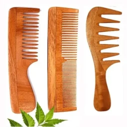Curly Hair Wooden Comb Set of 3 for Men & Women | Hair fall | Dandruff Control