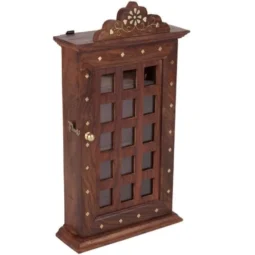 Sheesham Wooden Craft Key Box for Wall (12 x 6.5) Inch, Brown