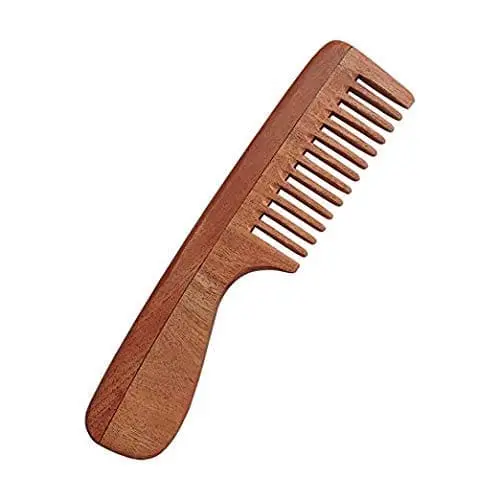Natural Wooden Neem Comb For Men & Women, Curly Hair 1 Natural Wooden Neem Comb