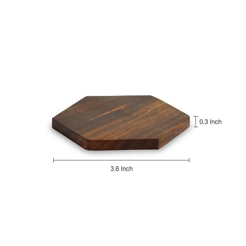 Wooden Handcrafted Coffee & Tea Coasters Set of 6 5 Wooden Handcrafted Coffee & Tea Coasters Set of 6 - Image 5