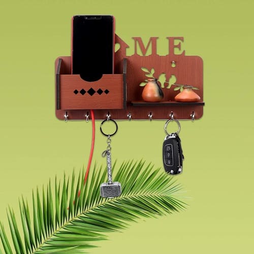 AdWorld Global Wooden Key Stand/Mobile Holder for Wall (7 Hooks, MDF Brown) 5 AdWorld Global Wooden Key Stand/Mobile Holder for Wall (7 Hooks, MDF Brown) - Image 5