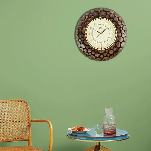 AdWorld Global Wall Hanging Watch Wooden Clock (Design, Antique Bamboo) 2 Wooden watch antique