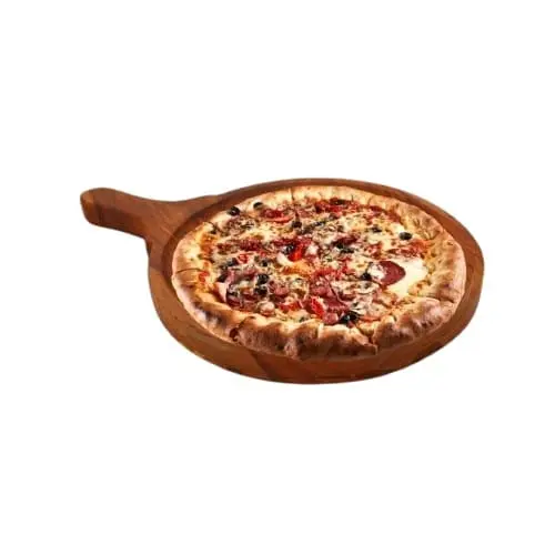 Hand Crafted Wooden Pizza Serving Plate, Tray (Standard, Brown) 3 Wooden Pizza Tray