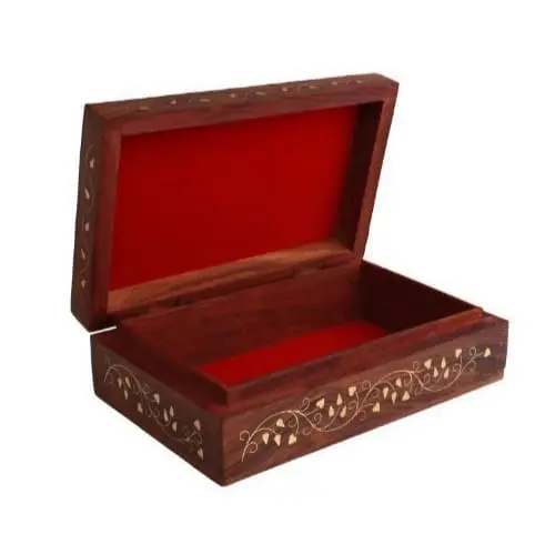 Handmade Wooden Jewellery Box for ladies, Flower Decor (Design) 4 Handmade Wooden Jewellery Box
