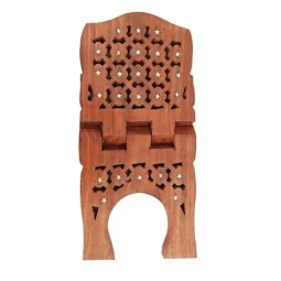 Wooden Tough Rosewood Folding Religious Book Stand, 13 Inch