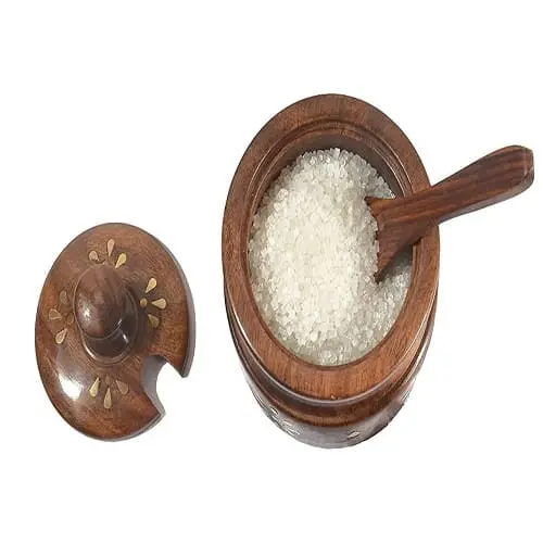 Wooden Spice Jar Pickles/Sugar Pot, Multi Use Containers With Spoon 4 Wood Multi Use Containers
